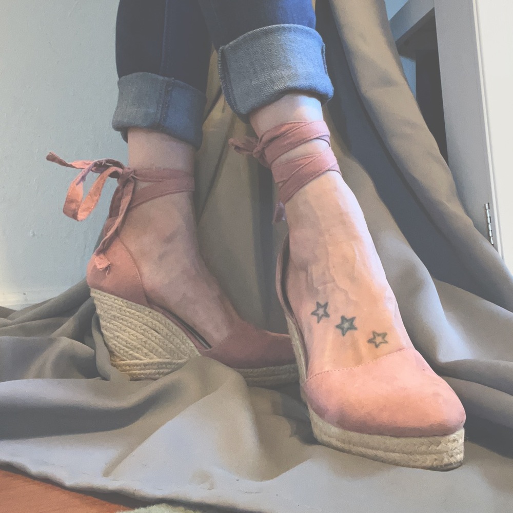 Strappy wedge heel